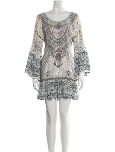 Pre-owned Camilla Silk Mini Dress In Blue