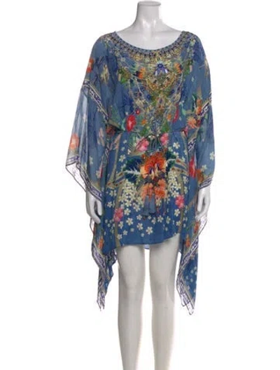 Pre-owned Camilla Silk Mini Dress In Blue