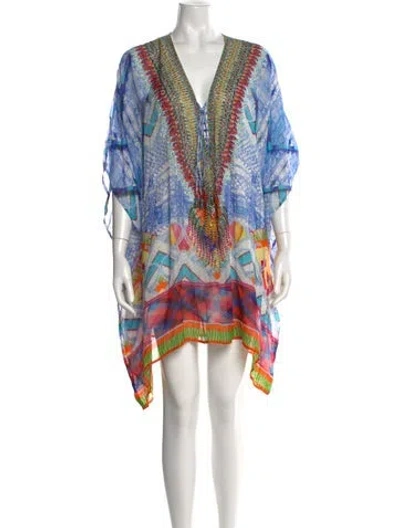 Pre-owned Camilla Silk Mini Dress In Blue