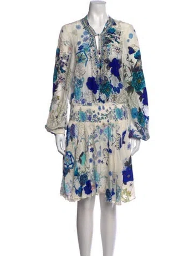 Pre-owned Camilla Silk Mini Dress In Blue