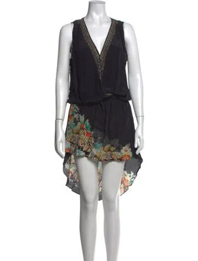 Pre-owned Camilla Silk Mini Dress In Blue