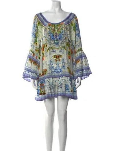 Pre-owned Camilla Silk Mini Dress In Blue