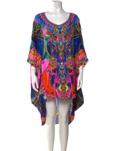 Pre-owned Camilla Silk Mini Dress In Blue