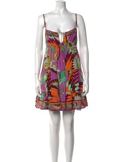 Pre-owned Camilla Silk Mini Dress In Blue