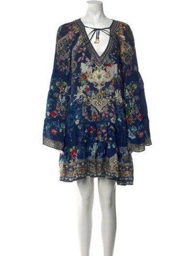 Pre-owned Camilla Silk Mini Dress In Blue