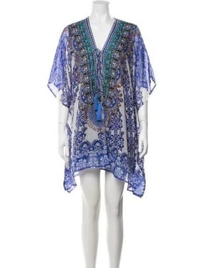Pre-owned Camilla Silk Mini Dress In Blue