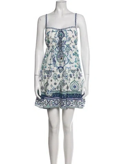 Pre-owned Camilla Silk Mini Dress In Blue