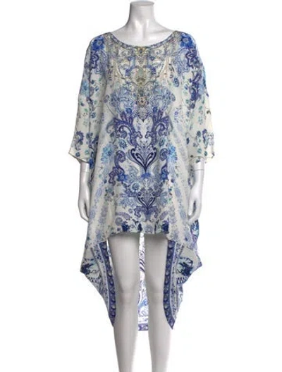 Pre-owned Camilla Silk Mini Dress In Blue/white