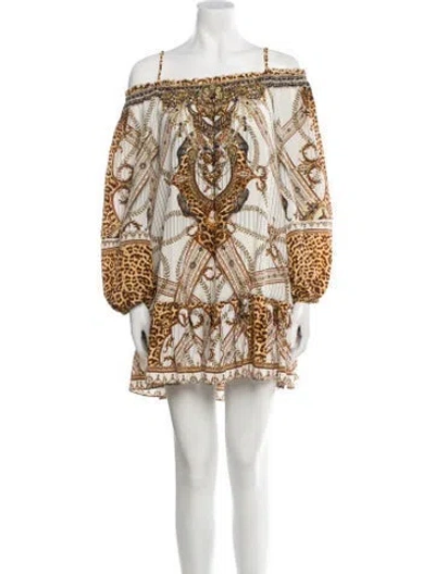 Pre-owned Camilla Silk Mini Dress In Brown