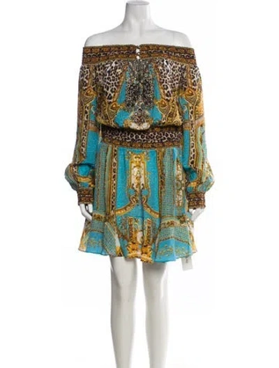 Pre-owned Camilla Silk Mini Dress In Gold