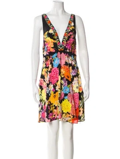 Pre-owned Camilla Silk Mini Dress In Green