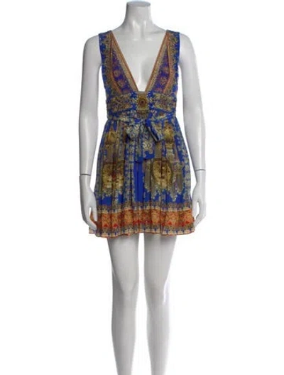 Pre-owned Camilla Silk Mini Dress In Green