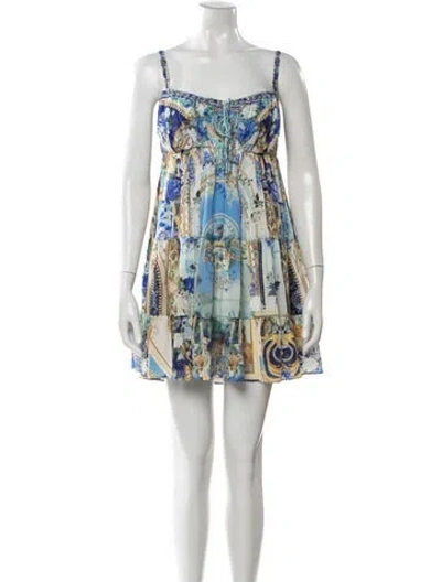Pre-owned Camilla Silk Mini Dress In Green
