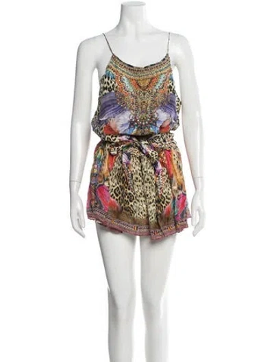 Pre-owned Camilla Silk Mini Dress In Green