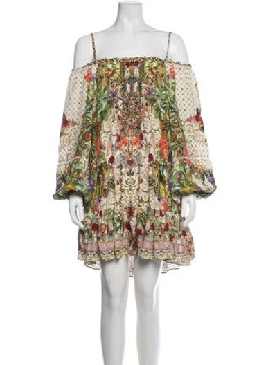 Pre-owned Camilla Silk Mini Dress In Green