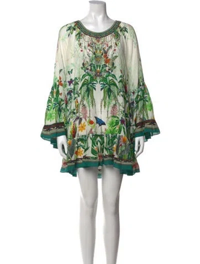 Pre-owned Camilla Silk Mini Dress In Green