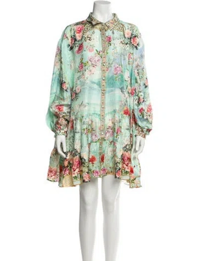 Pre-owned Camilla Silk Mini Dress In Multi