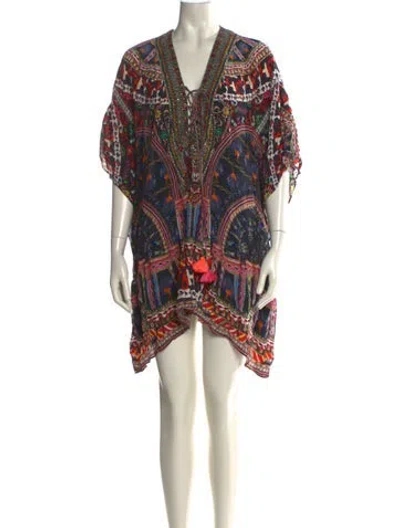 Pre-owned Camilla Silk Mini Dress In Multi