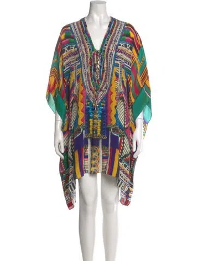 Pre-owned Camilla Silk Mini Dress In Multi