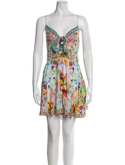 Pre-owned Camilla Silk Mini Dress In Multi