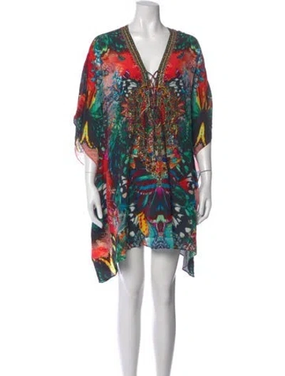 Pre-owned Camilla Silk Mini Dress In Multi