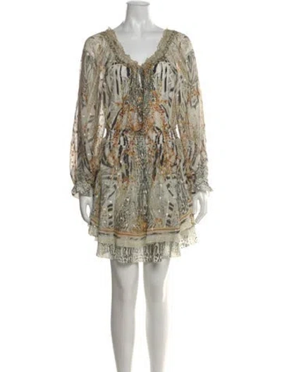 Pre-owned Camilla Silk Mini Dress In Multi