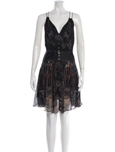 Pre-owned Camilla Silk Mini Dress In Multi