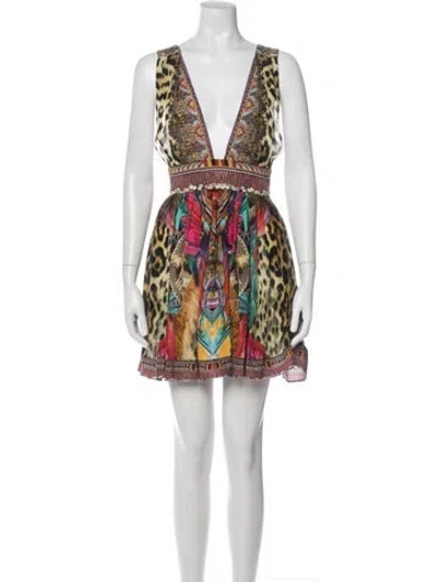Pre-owned Camilla Silk Mini Dress In Multi
