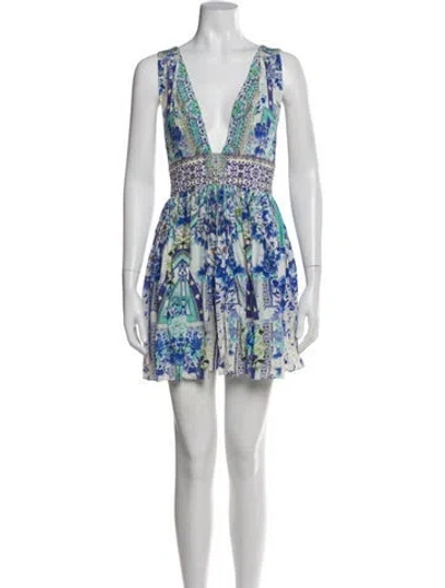 Pre-owned Camilla Silk Mini Dress In Multi