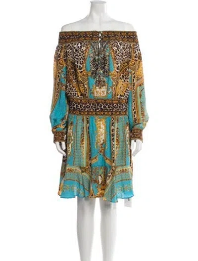 Pre-owned Camilla Silk Mini Dress In Multi