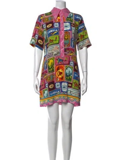 Pre-owned Camilla Silk Mini Dress In Multicolor