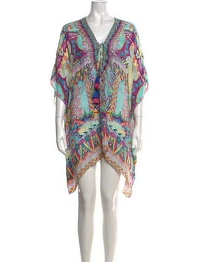 Pre-owned Camilla Silk Mini Dress In Multicolor