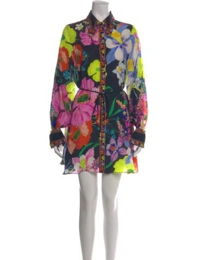 Pre-owned Camilla Silk Mini Dress In Multicolor