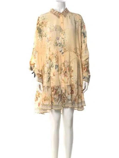 Pre-owned Camilla Silk Mini Dress In Neutral