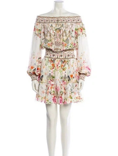 Pre-owned Camilla Silk Mini Dress In Neutral