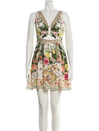 Pre-owned Camilla Silk Mini Dress In Neutral