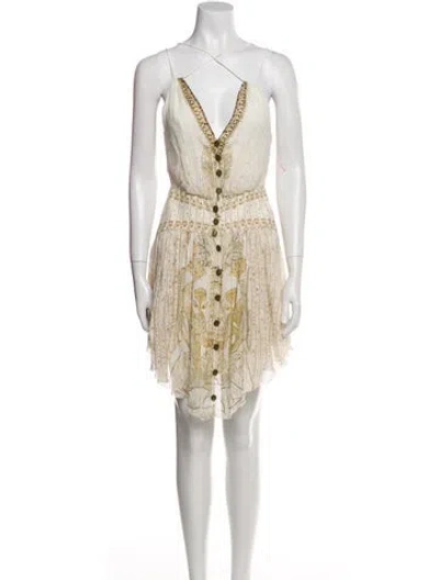 Pre-owned Camilla Silk Mini Dress In Neutral