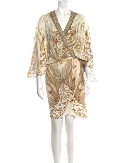 Pre-owned Camilla Silk Mini Dress In Neutral