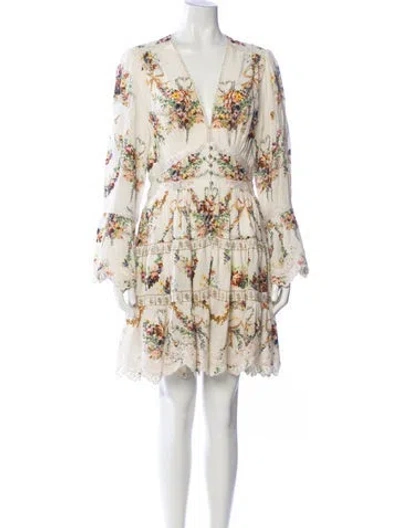 Pre-owned Camilla Silk Mini Dress In Neutral