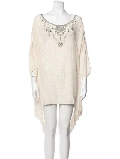 Pre-owned Camilla Silk Mini Dress In Neutral