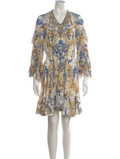 Pre-owned Camilla Silk Mini Dress In Neutral