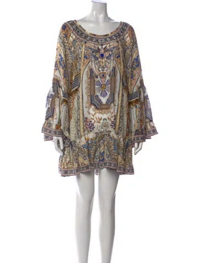 Pre-owned Camilla Silk Mini Dress In Neutral