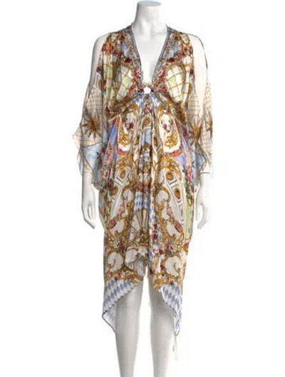 Pre-owned Camilla Silk Mini Dress In Neutral