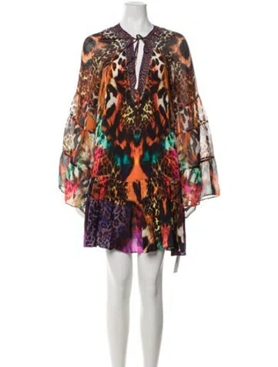 Pre-owned Camilla Silk Mini Dress In Neutrals