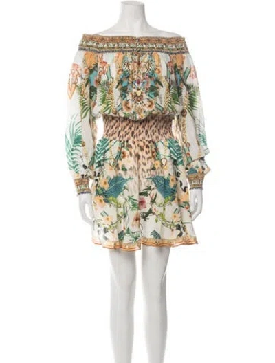 Pre-owned Camilla Silk Mini Dress In Neutrals