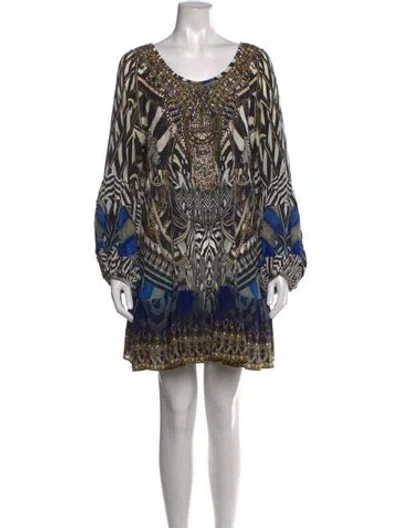 Pre-owned Camilla Silk Mini Dress In Neutrals