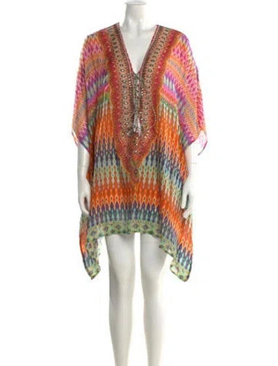 Pre-owned Camilla Silk Mini Dress In Orange