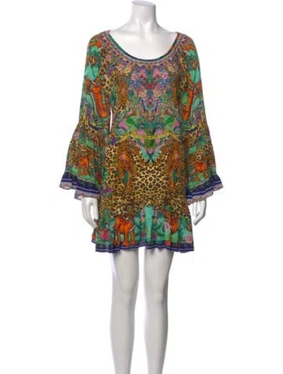 Pre-owned Camilla Silk Mini Dress In Orange