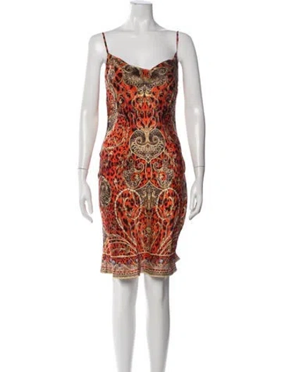 Pre-owned Camilla Silk Mini Dress In Orange