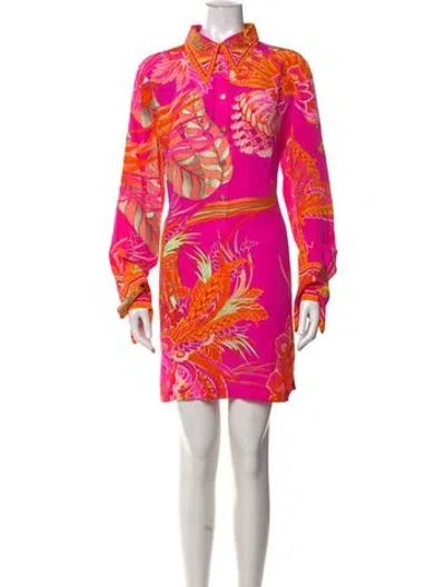 Pre-owned Camilla Silk Mini Dress In Orange